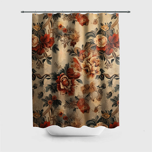 Шторка для ванной Ковер цветочный текстура / 3D-принт – фото 1