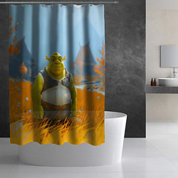 Шторка для душа Шрек в поле, цвет: 3D-принт — фото 2