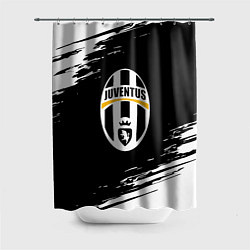 Шторка для душа Juventus краски штрихи текстура, цвет: 3D-принт