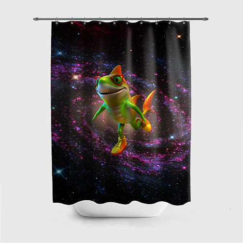 Шторка для ванной Тралалеро тралала в космосе / 3D-принт – фото 1