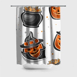 Шторка для душа Candy halloween, цвет: 3D-принт