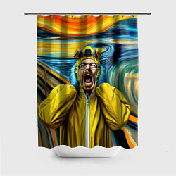 Шторка для душа Хайзенберг кричит на картине Мунка - мем, цвет: 3D-принт