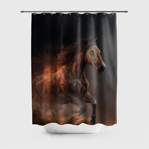 Шторка для ванной Бегущая лошадь / 3D-принт – фото 1