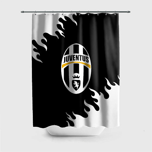 Шторка для ванной Juventus белый огонь текстура / 3D-принт – фото 1