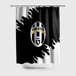 Шторка для душа Juventus белый огонь текстура, цвет: 3D-принт