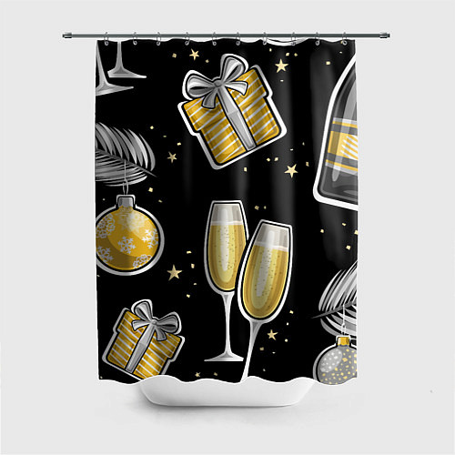 Шторка для ванной Новогодний вайб / 3D-принт – фото 1