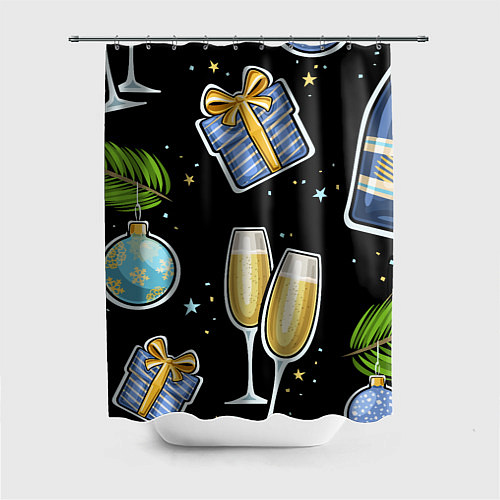 Шторка для ванной Новогодний вайб / 3D-принт – фото 1