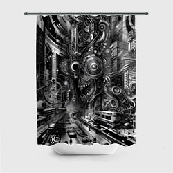 Шторка для душа Cyber urban skull - ai art fantasy, цвет: 3D-принт