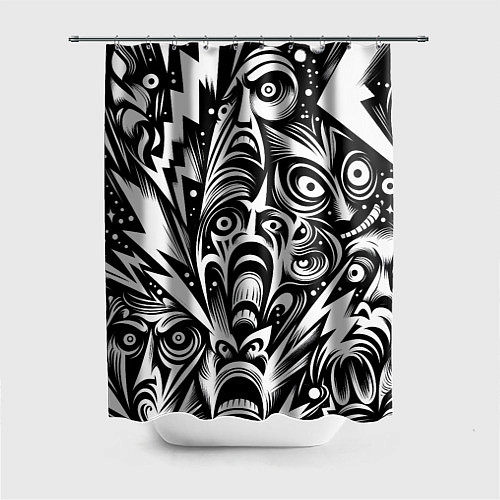 Шторка для ванной Lightnings and faces - ai art fantasy / 3D-принт – фото 1