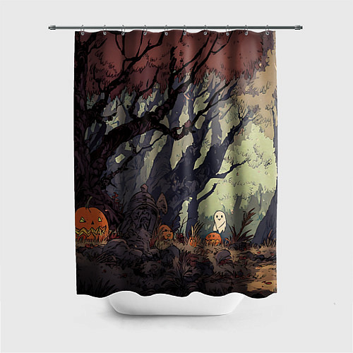 Шторка для ванной Призрачный лес / 3D-принт – фото 1
