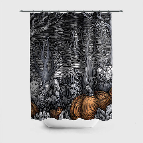 Шторка для ванной Осенние шалости духов / 3D-принт – фото 1