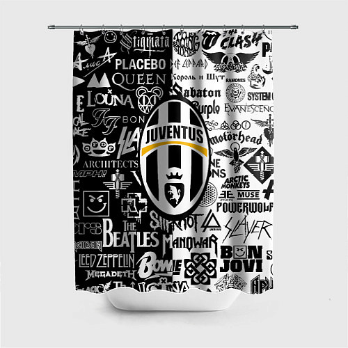 Шторка для ванной Juventus рок музыка / 3D-принт – фото 1