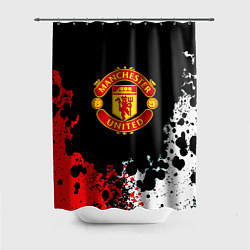 Шторка для душа Манчестер Юнайтед краски абстрактные, цвет: 3D-принт