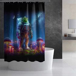 Шторка для душа Шрек бравый космонавт - неоновое свечение, цвет: 3D-принт — фото 2