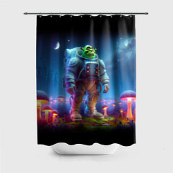 Шторка для ванной Шрек бравый космонавт - неоновое свечение
