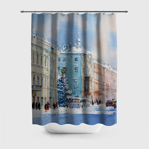 Шторка для ванной Зимний Питер / 3D-принт – фото 1