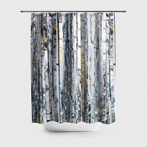 Шторка для ванной Новогодний дождик / 3D-принт – фото 1