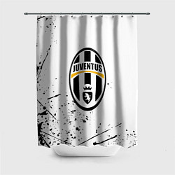 Шторка для ванной Ювентус черные краски всплеск