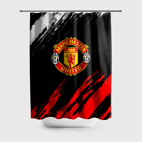 Шторка для ванной Манчестер Юнайтед x Ювентус краски / 3D-принт – фото 1