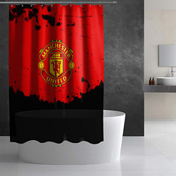 Шторка для душа Манчестер Юнайтед краски брызги, цвет: 3D-принт — фото 2