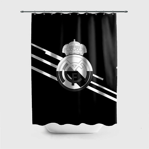 Шторка для ванной Реал Мадрид полосы текстура линии / 3D-принт – фото 1