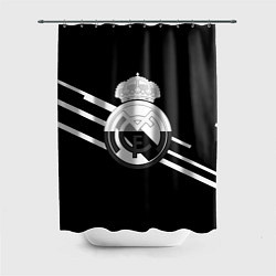 Шторка для ванной Реал Мадрид полосы текстура линии