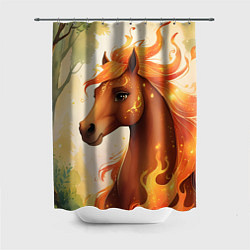 Шторка для ванной Милая огненная лошадь
