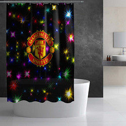 Шторка для душа Манчестер Юнайтед праздничные огни, цвет: 3D-принт — фото 2