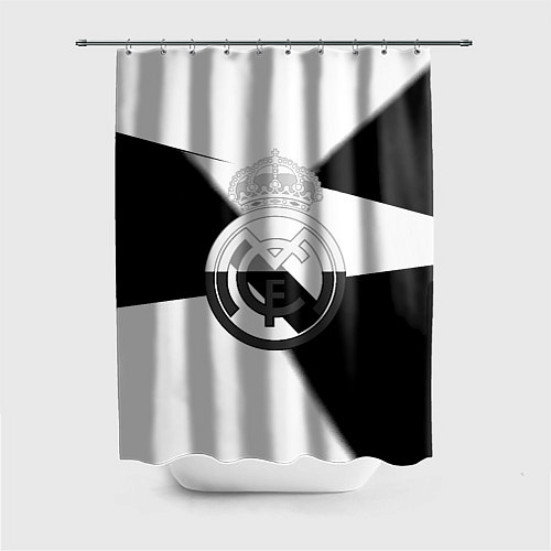 Шторка для ванной Реал Мадрид геометрия полосы / 3D-принт – фото 1