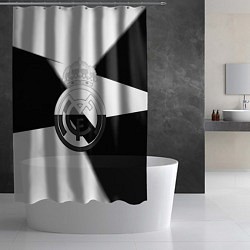 Шторка для душа Реал Мадрид геометрия полосы, цвет: 3D-принт — фото 2