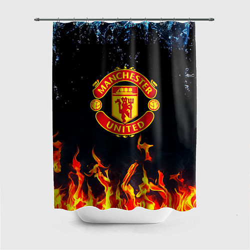 Шторка для ванной Манчестер Юнайтед лёд и огонь / 3D-принт – фото 1