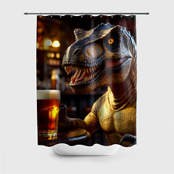 Шторка для душа Тирекс в пивбаре, цвет: 3D-принт