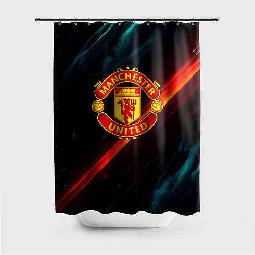 Шторка для ванной Манчестер Юнайтед абстракция / 3D-принт – фото 1