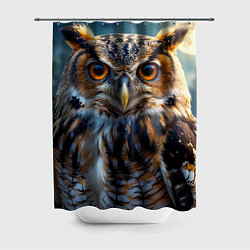 Шторка для ванной Лунная сова в лесу