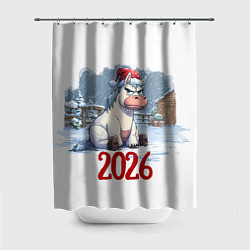 Шторка для душа Сердитая лошадь 2026, цвет: 3D-принт