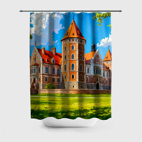 Шторка для ванной Великолепие Мирского замка / 3D-принт – фото 1
