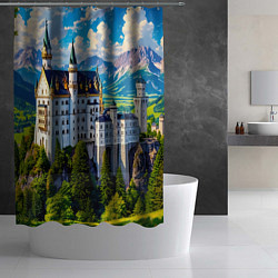 Шторка для душа Сказочный Нойшванштайн, цвет: 3D-принт — фото 2