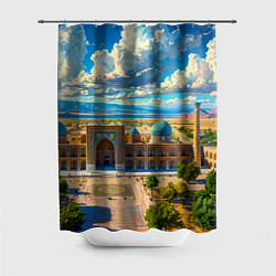 Шторка для душа Регистан: величие Самарканда, цвет: 3D-принт