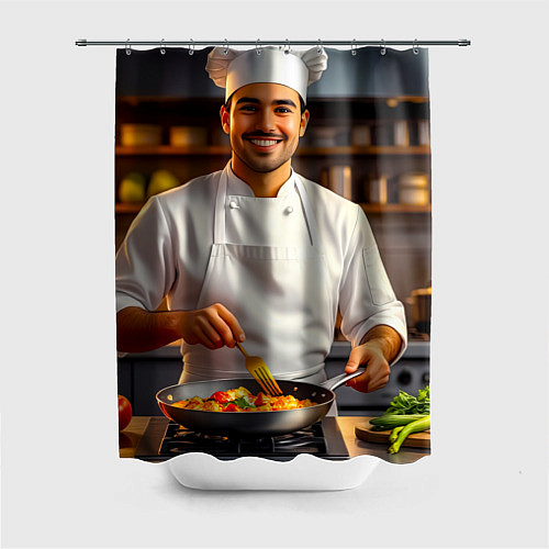 Шторка для ванной Шеф-повар в деле / 3D-принт – фото 1