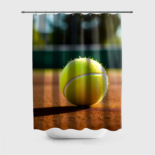 Шторка для ванной Теннисный мяч на закате / 3D-принт – фото 1