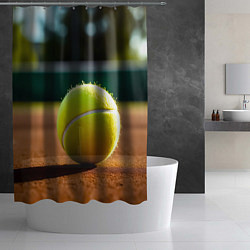 Шторка для душа Теннисный мяч на закате, цвет: 3D-принт — фото 2