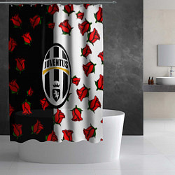 Шторка для душа Ювентус текстура розы, цвет: 3D-принт — фото 2