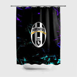 Шторка для душа Ювентус неоновые краски текстура, цвет: 3D-принт