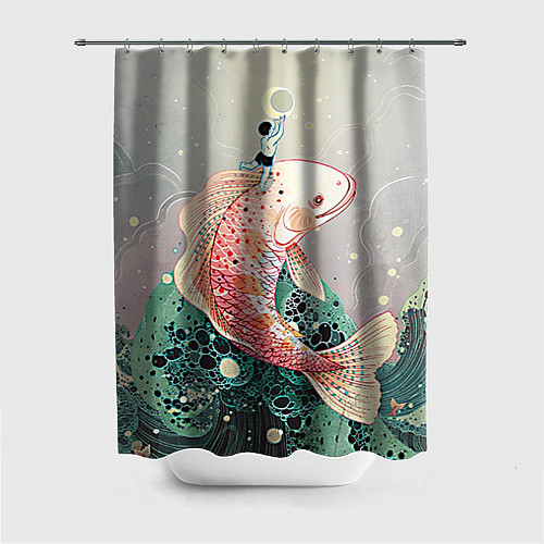 Шторка для ванной Рыба / 3D-принт – фото 1