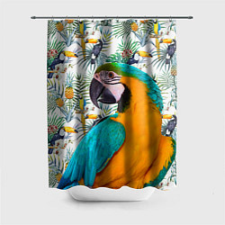 Шторка для душа Летний попугай, цвет: 3D-принт