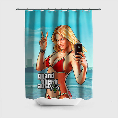 Шторка для ванной GTA 5: Selfie Girl / 3D-принт – фото 1