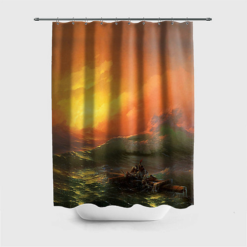 Шторка для ванной Айвазовский - 9 Вал / 3D-принт – фото 1