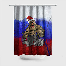 Шторка для ванной Новогодний медведь РФ