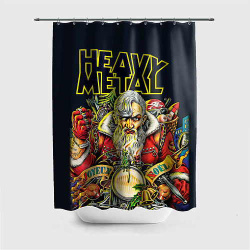 Шторка для ванной Heavy Metal Santa / 3D-принт – фото 1