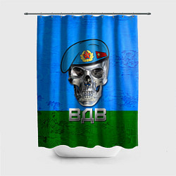 Шторка для душа Череп: ВДВ, цвет: 3D-принт